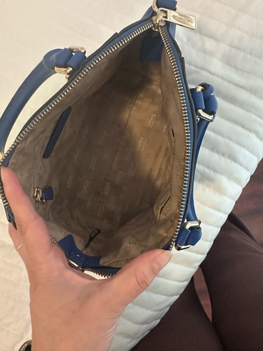 Michael Kors Royal Blue Saffiano Leather Satchel - Picture 4 of 4